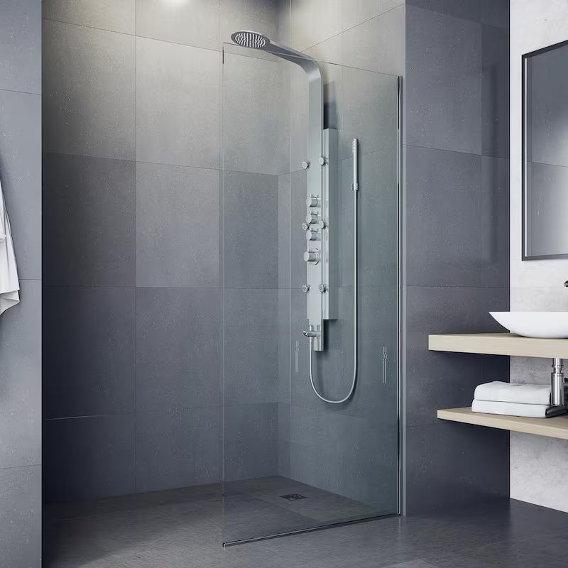 6-Jet Shower Panel System with Rainhead and Hand Shower Wand in Stainless Steel U596