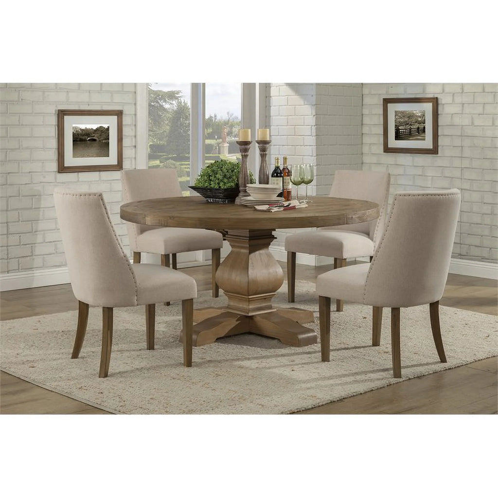 5 Piece Dining Set with Round Table and 4 Chairs W38846