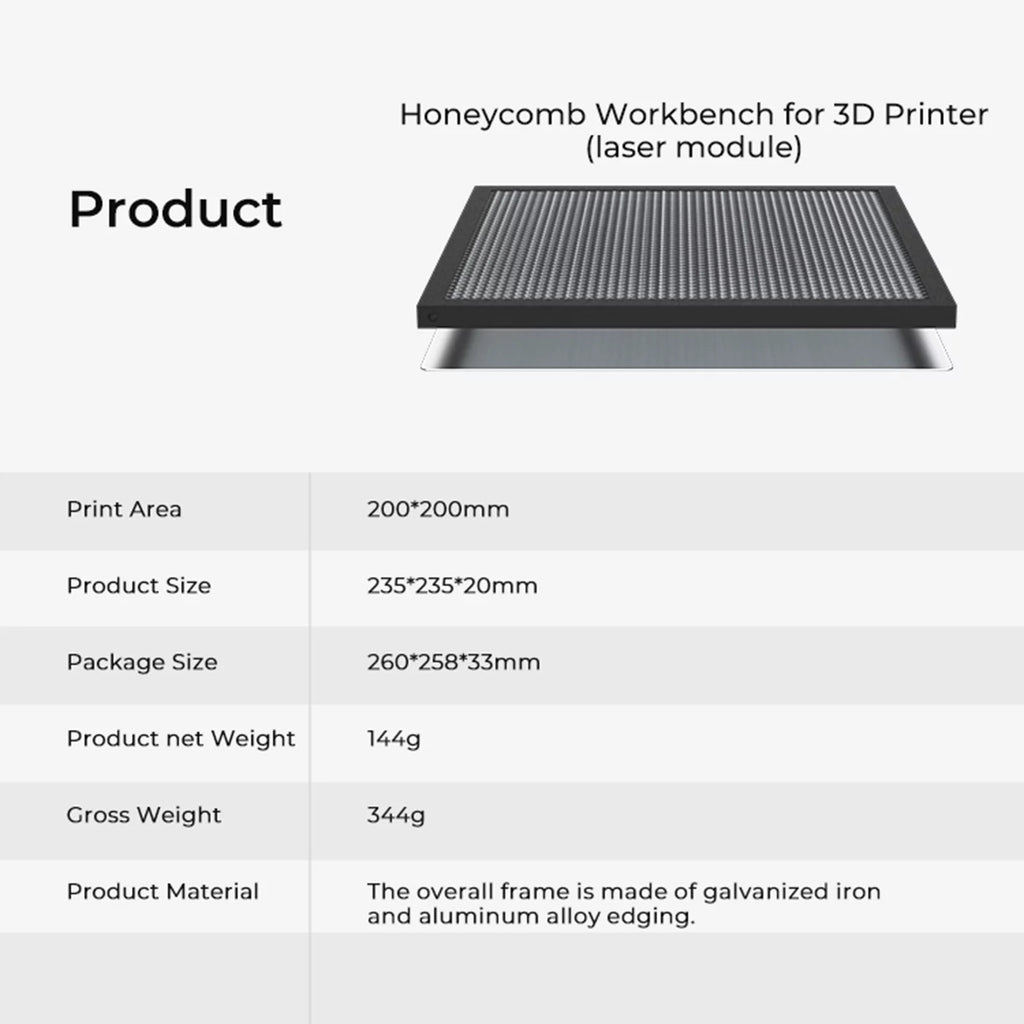 235x235mm Aluminum Honeycomb Working Table J939
