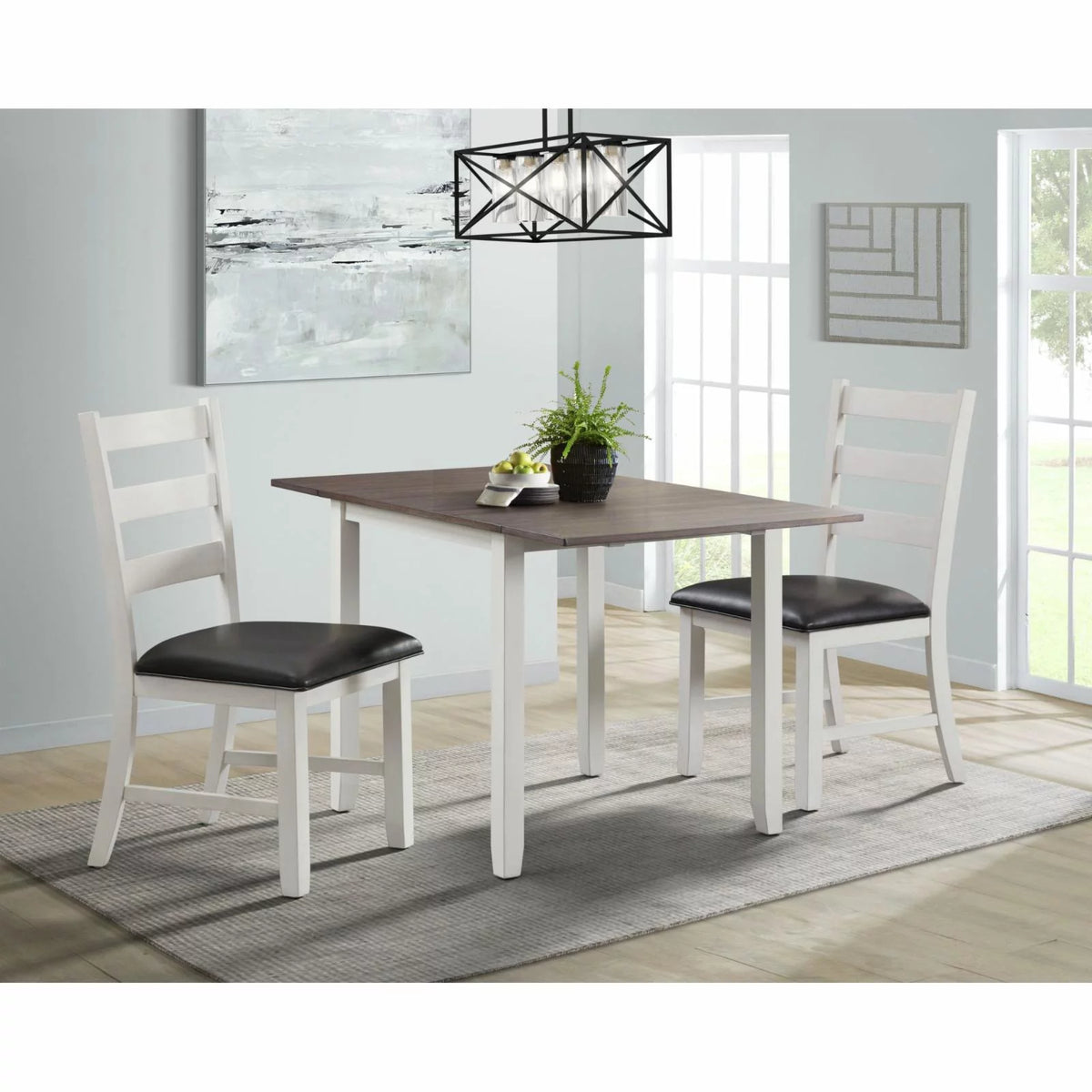 3PC Drop Leaf Dining Set in Black K3691