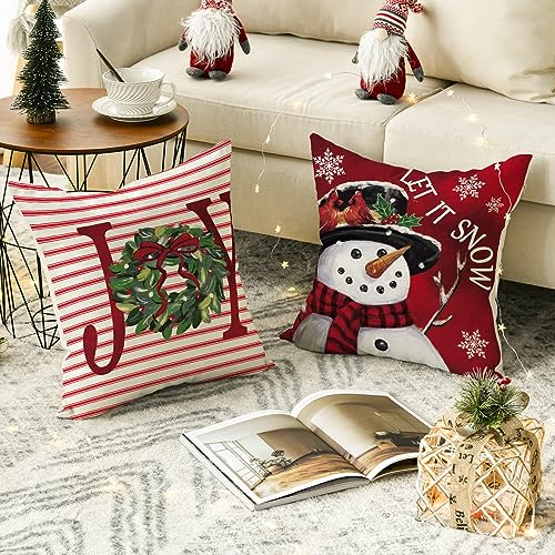 Merry Christmas 18 x 18 Inch Throw Pillow Covers Set of 4 W844