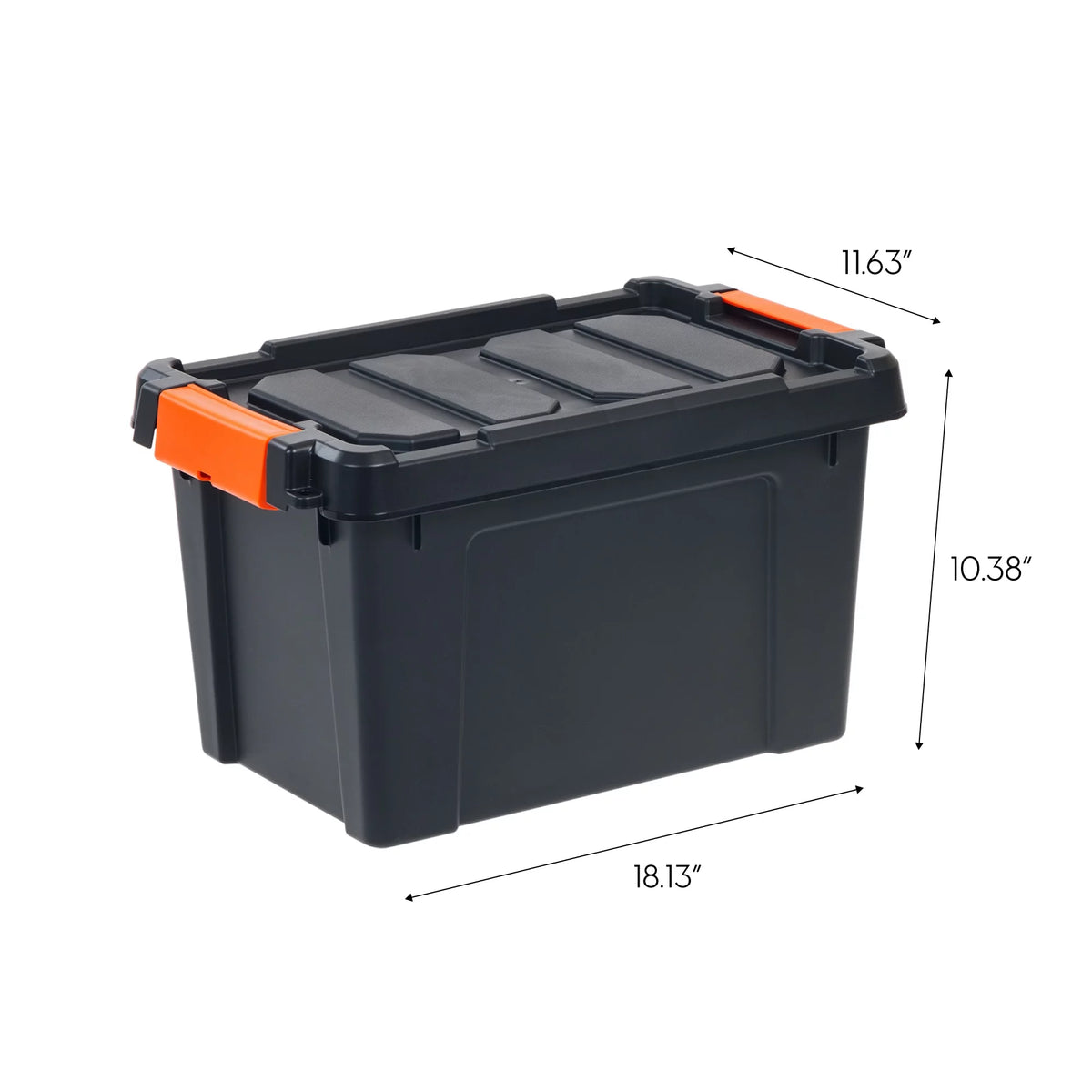 5 Gallon Heavy Duty Plastic Storage Bin Black, Set of 4 W647