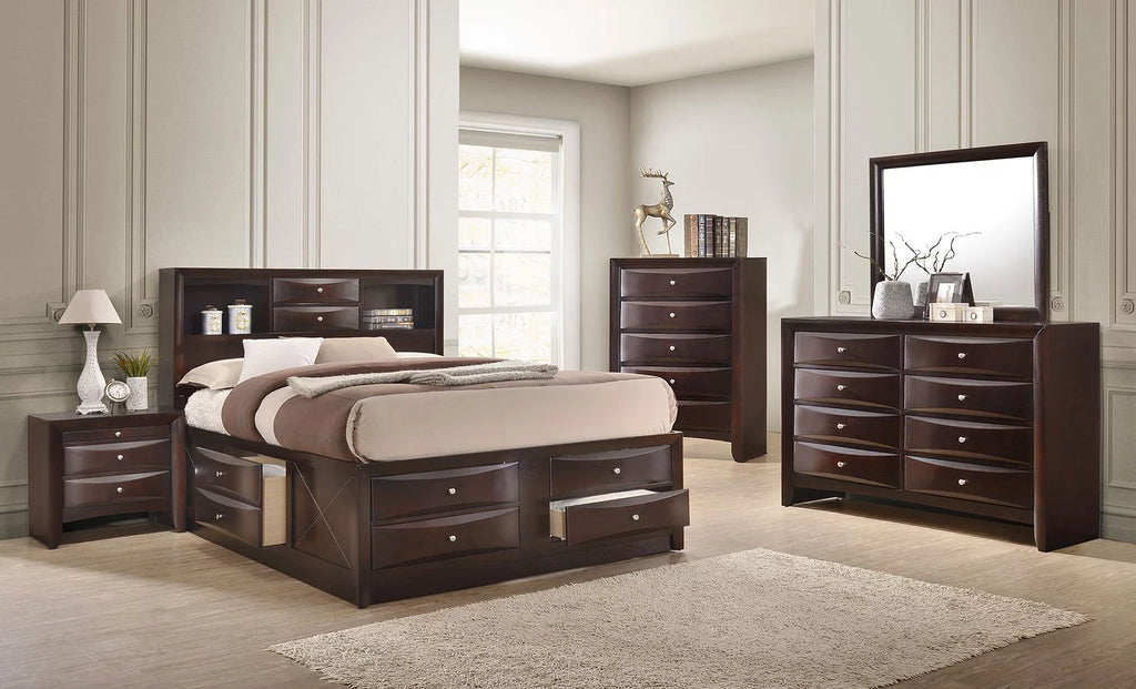Queen Size 4pc Captains Bed Set Storage Drawers Solid Wood T222490