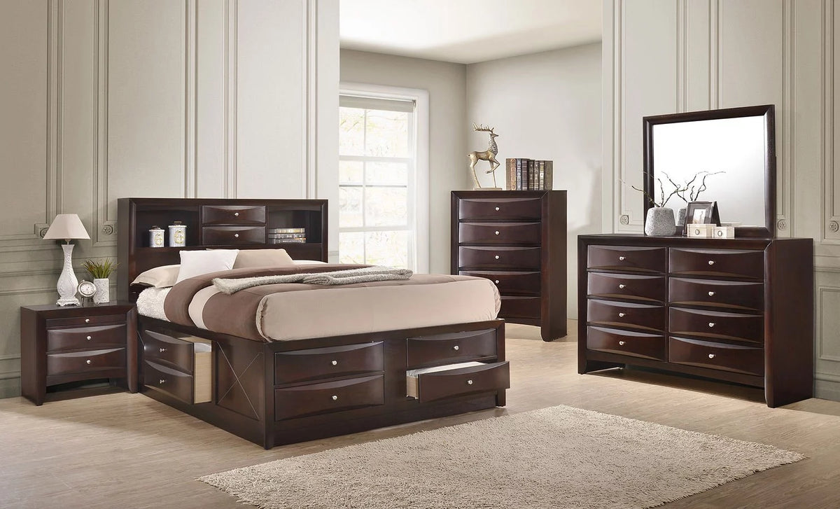 Queen Size 4pc Captains Bed Set Storage Drawers Solid Wood T222490
