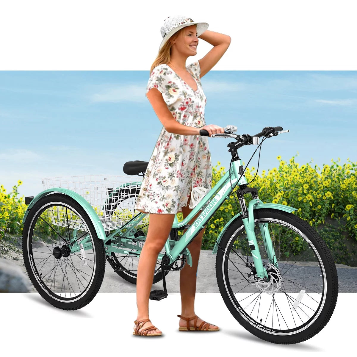 7 Speed Adult Mountain Tricycle with Shopping Basket M681920