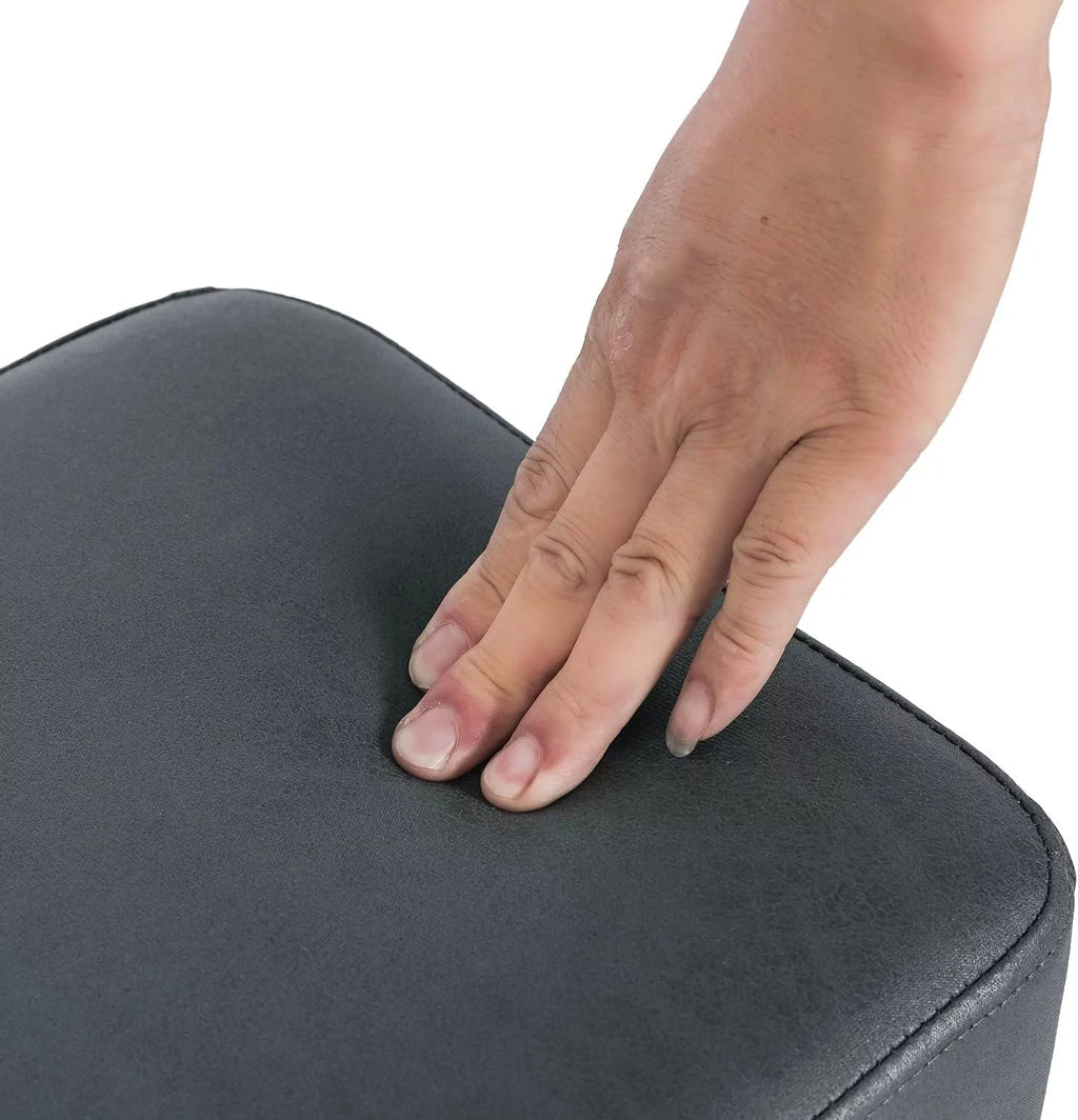 Fabric Rectangular Ottoman Footstool Dark Gray H901