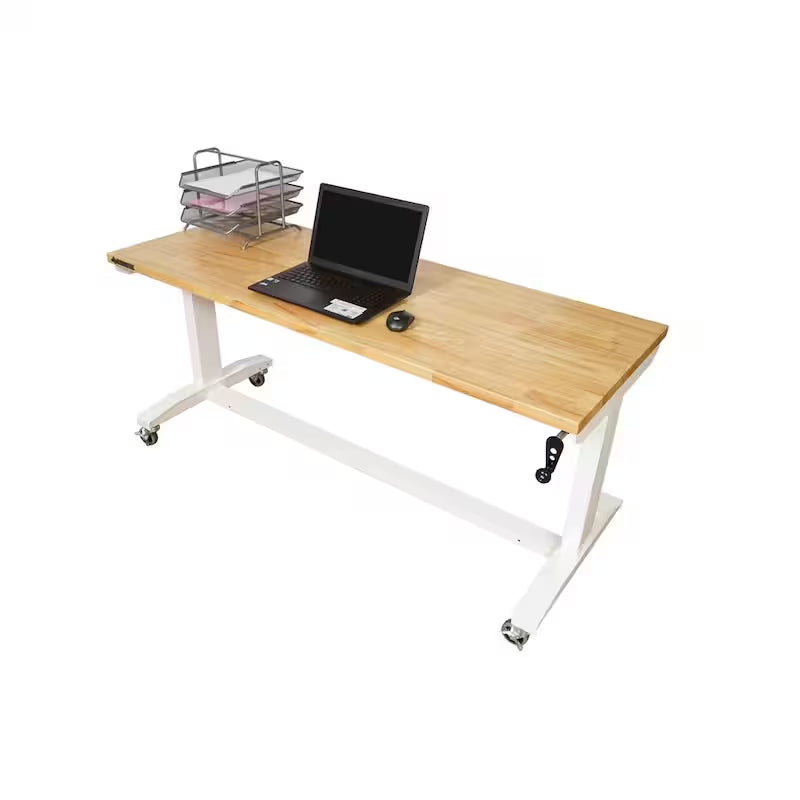 White Adjustable Height Worktable M8071