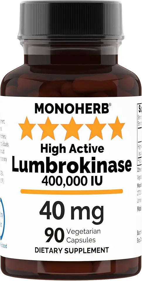 90 Vegetarian Capsules Lumbrokinase 40 mg L50877