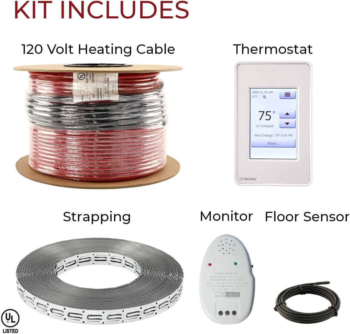 120v Electric Radiant Floor Heating Cable Set with Programmable Thermostat Q1971