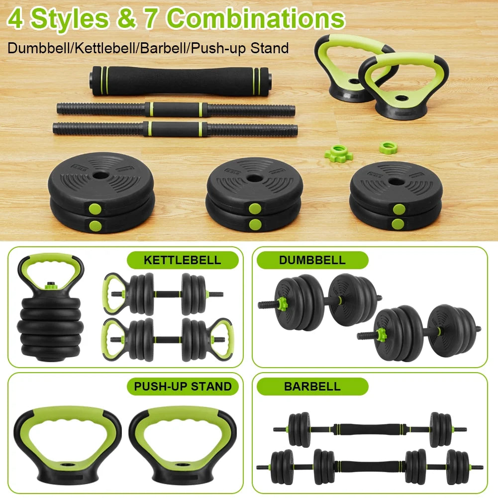 4-in-1 Adjustable Dumbbells Set 50lbs E217