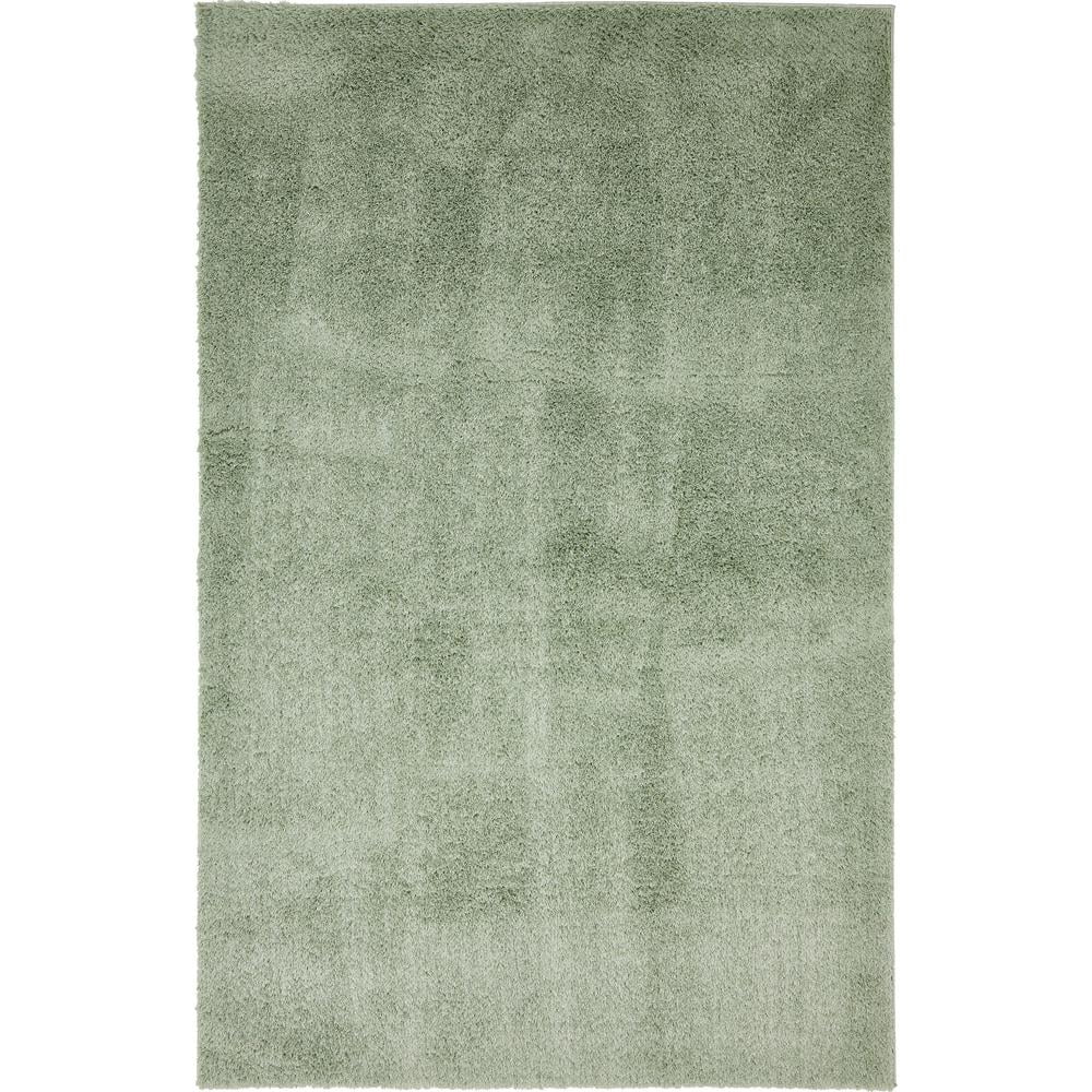 Sage Green 5' 1 x 8' Solid Shag Rug O98289