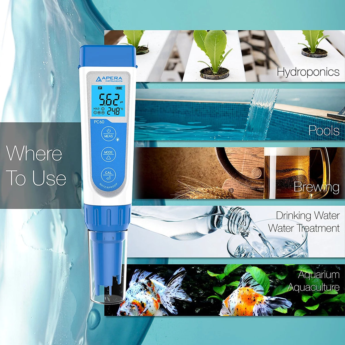 5-in-1 Waterproof Multi-Parameter Pocket Tester G81885