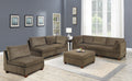 Tan Chenille Modular Sectional Sofa Set 7Pc L112