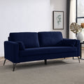Navy Corduroy 3-Seater Sofa with Two Small Pillows T731608