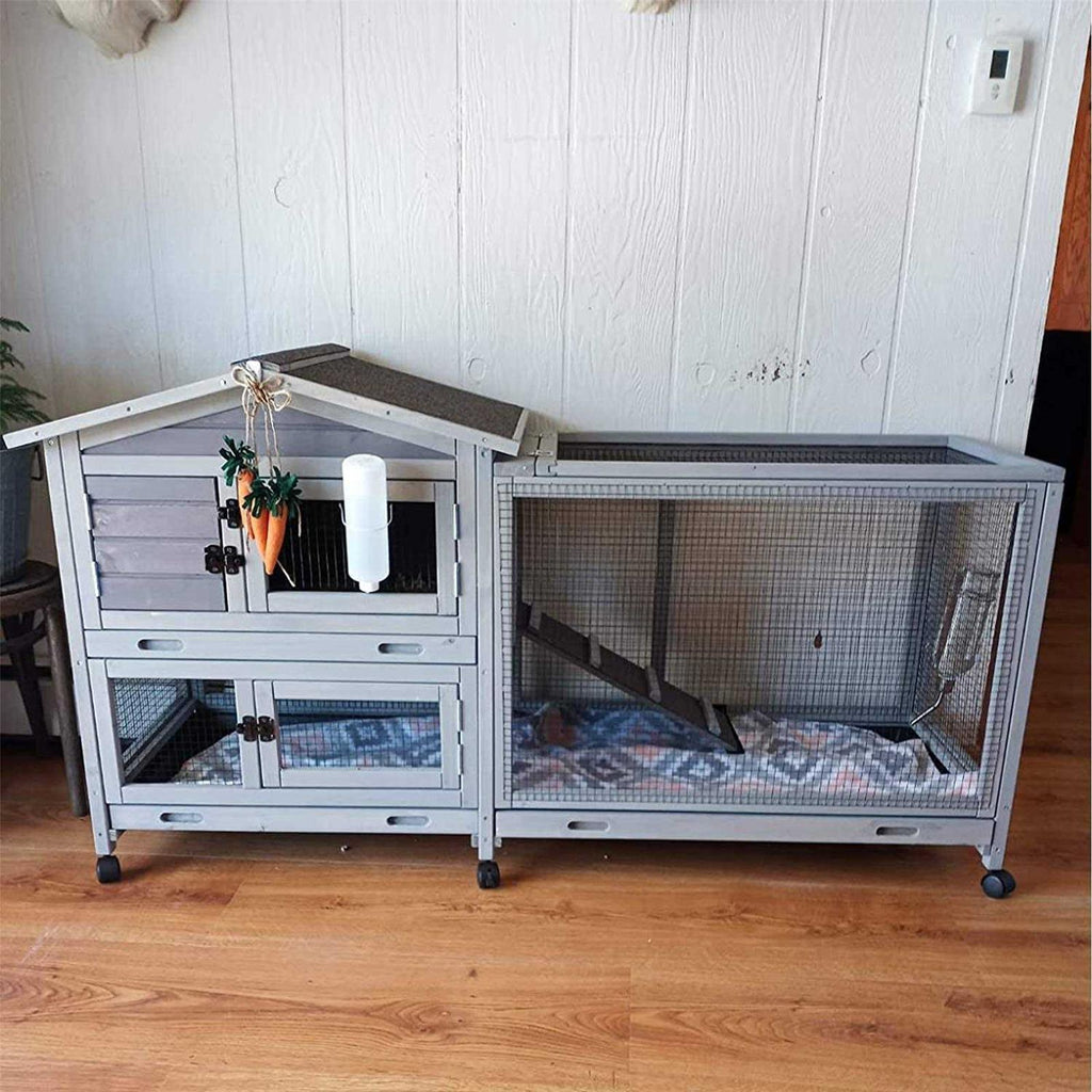 Rabbit Hutch with Casters and 3 Deep Pull Out Tray P1882
