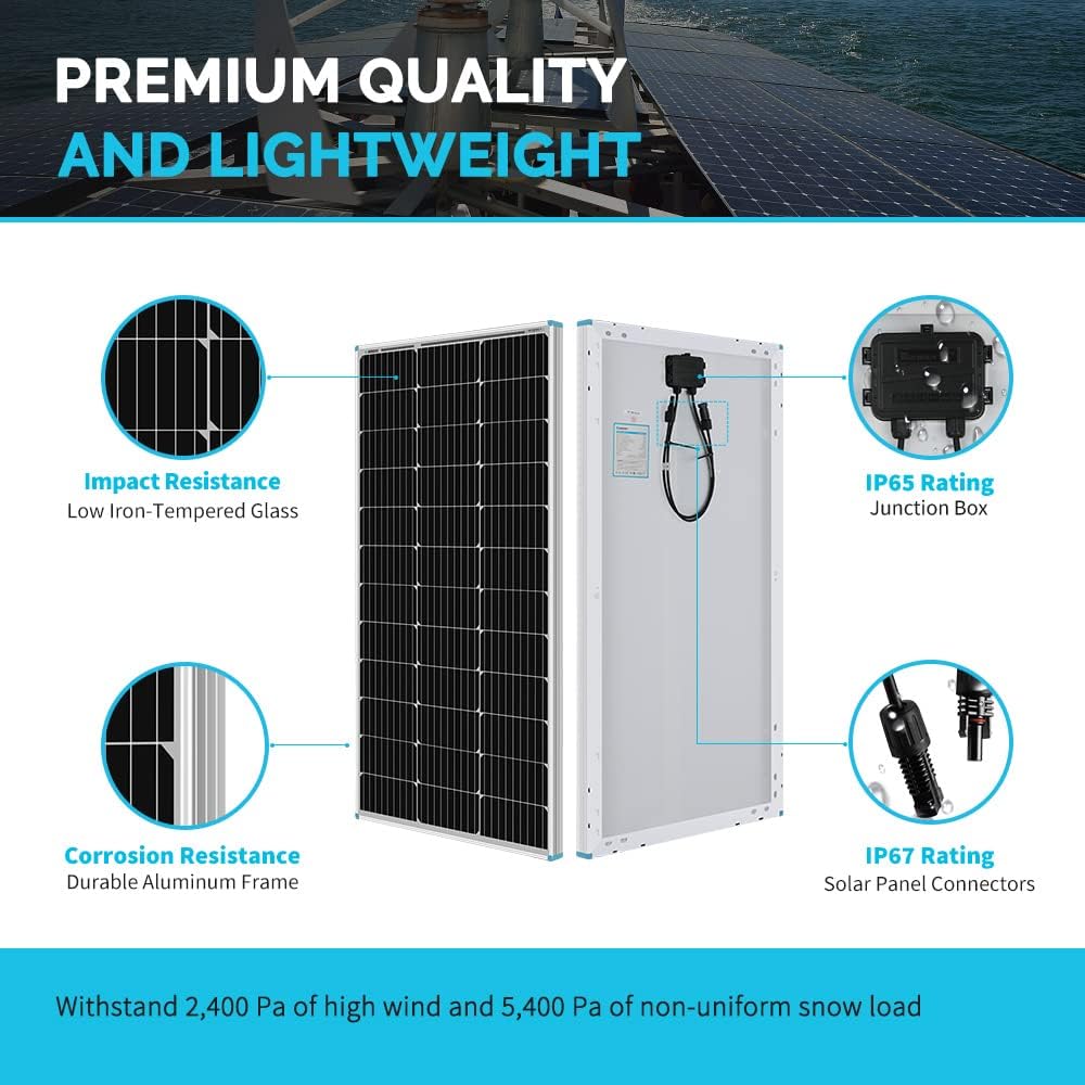 12 Volt 100 Watt Monocrystalline Solar Panel B262505