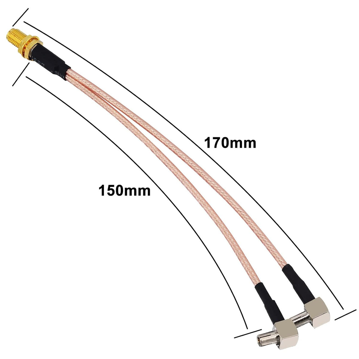 4G LTE Router Antenna TS9 to SMA Female 90 Degree Coaxial Splitter Cable RG316 6 inch O87530