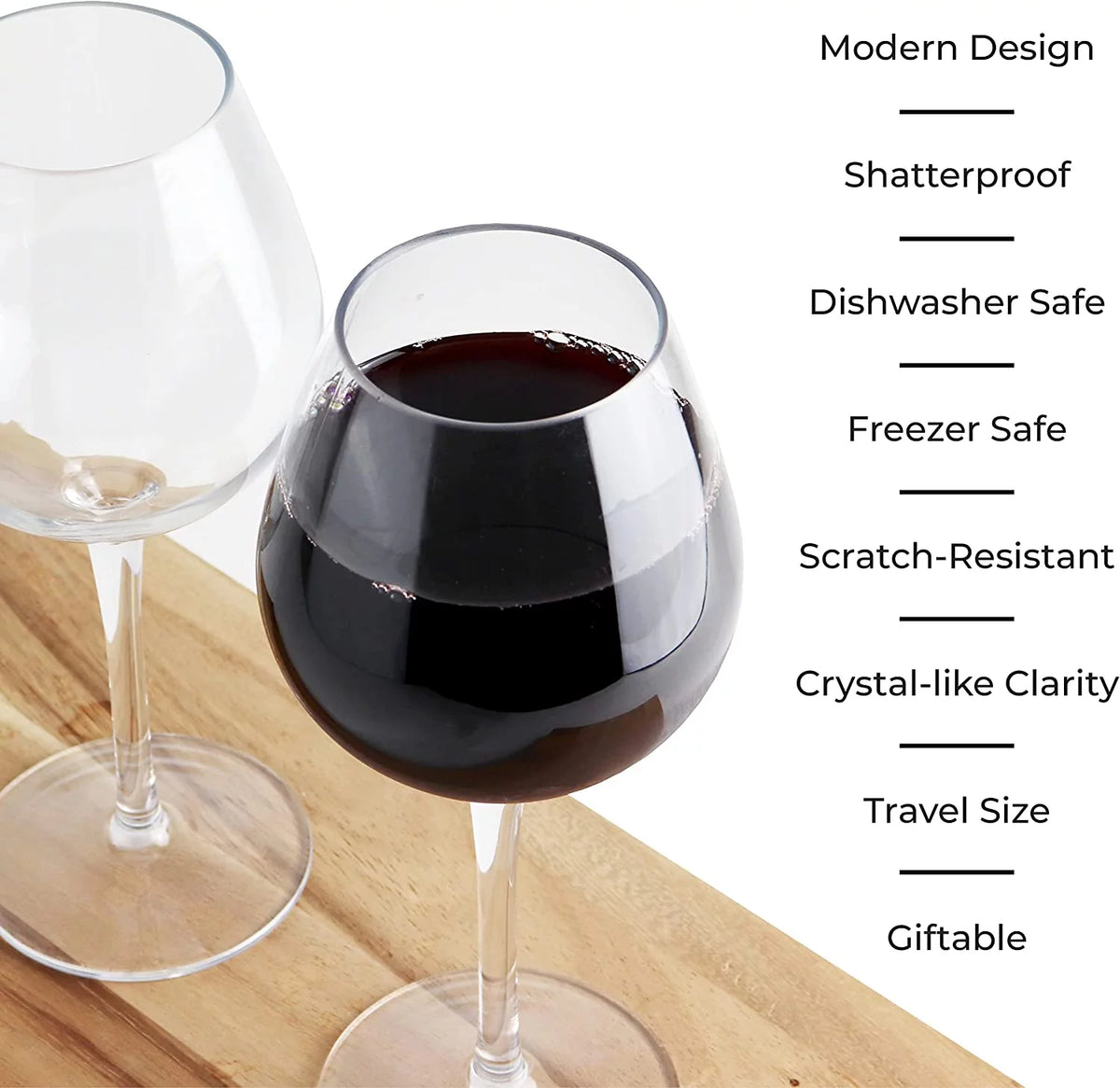 Unbreakable Red Wine Glasses, 4 Pack P8260