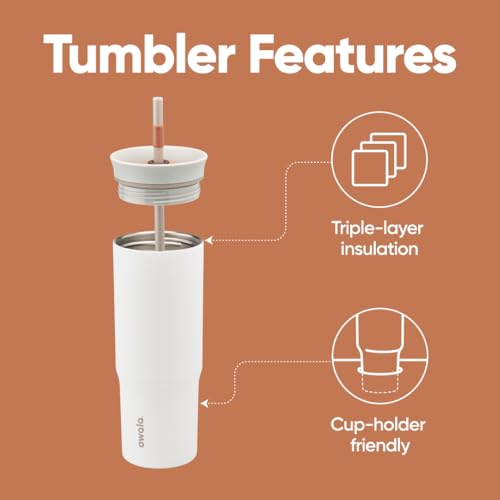 Stainless Steel Insulated Travel Tumbler with Lid and Straw, 24 oz M7331