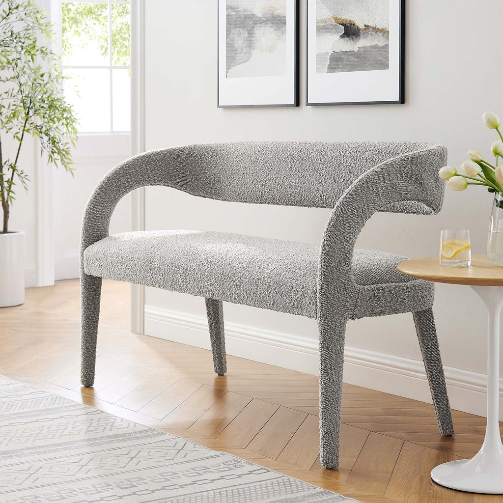 Boucle Fabric Accent Bench Q8505