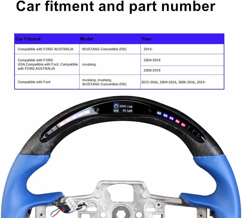 Matte Forged Carbon Fiber LED Steering Wheel Q38440
