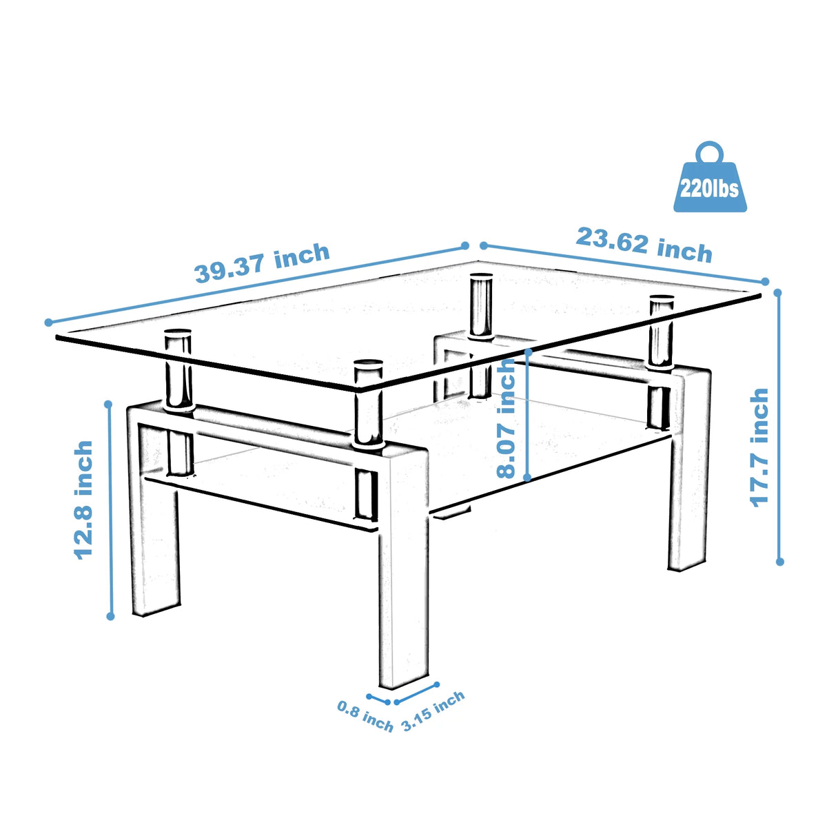 White Glass Top Coffee Table B26263