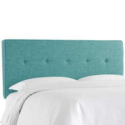 Blue Tufted Upholstered California King Panel Headboard E4412