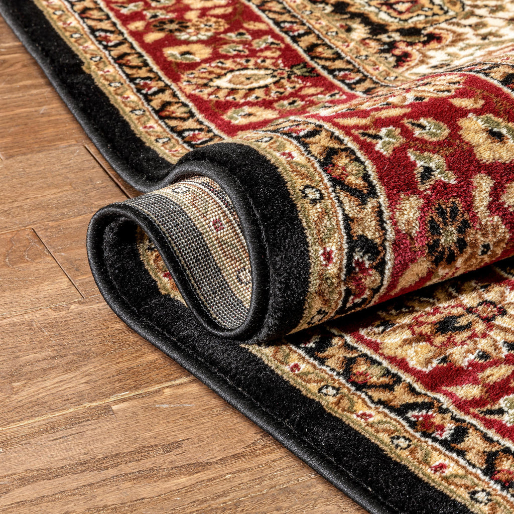 Red Green Ivory Light Blue Black Persian Floral Oriental Area Rug U498354