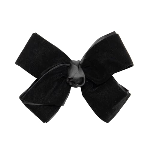 Velvet Hair Bows with a Knot Wrap Center on a Clip, 6 Inch, Red F32821