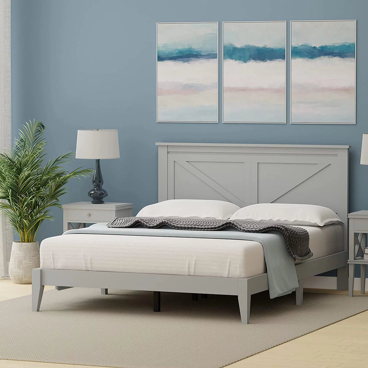 Queen Solid Wood Platform Bed S100274