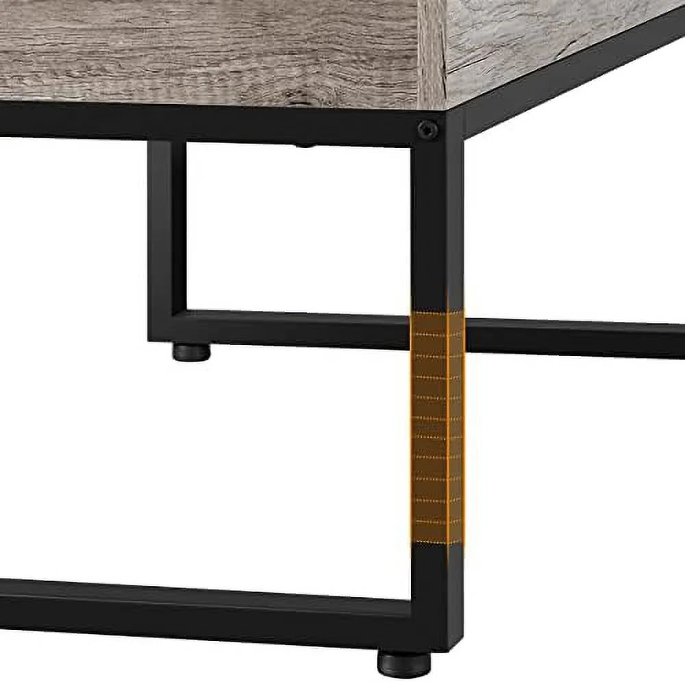 Lift Top Coffee Table with Hidden Compartments and Side Drawer V235