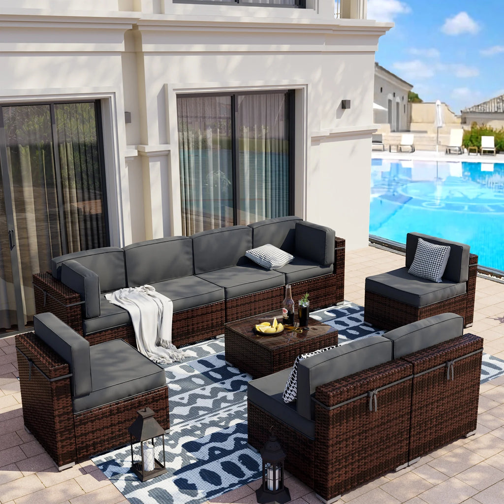 Modular Rattan Wicker 5PCS Patio Sofa Set P566