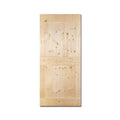 Unfinished 2 Panel Solid Knotty Pine Wood Barn Door O86515