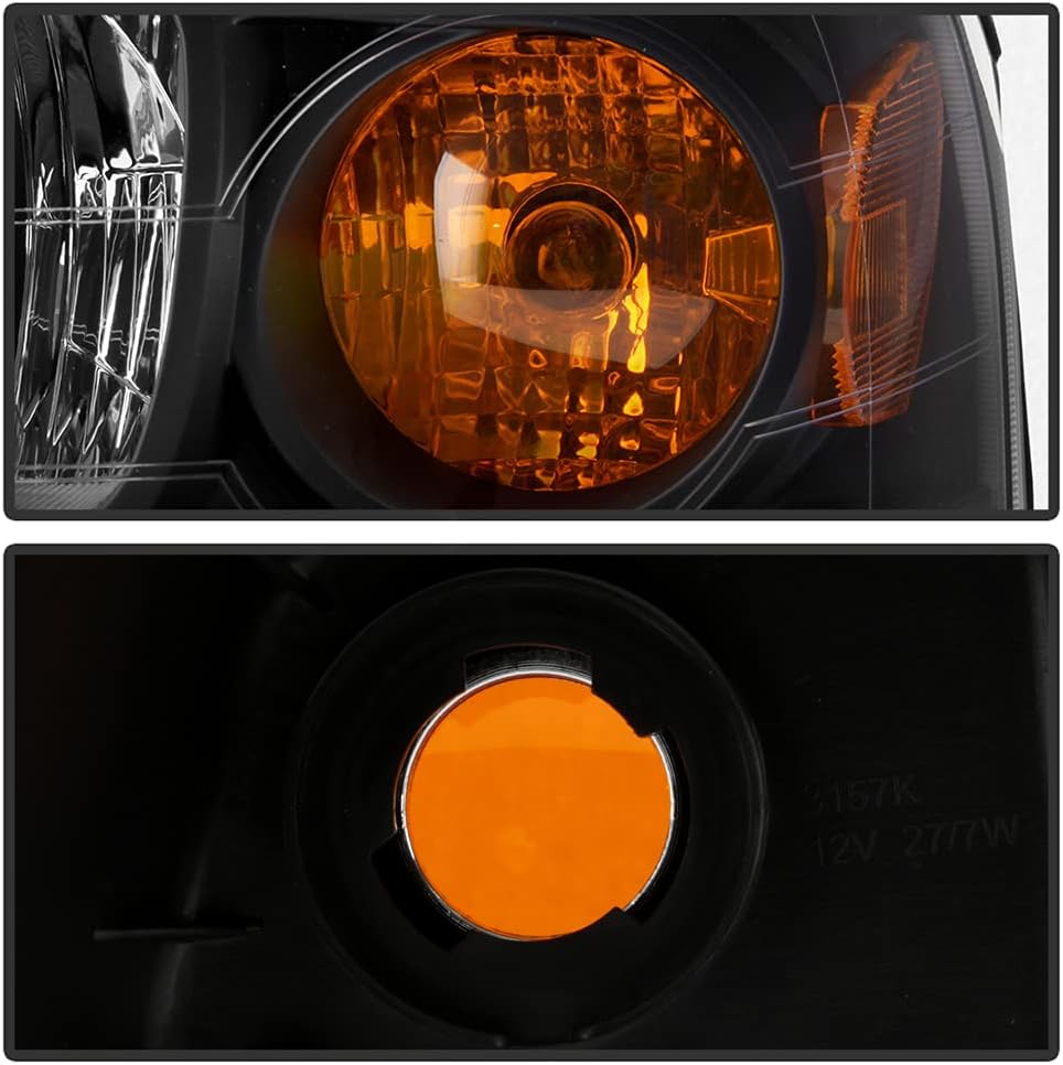 Black Headlights Headlamps Driver + Passenger Side Set X50113
