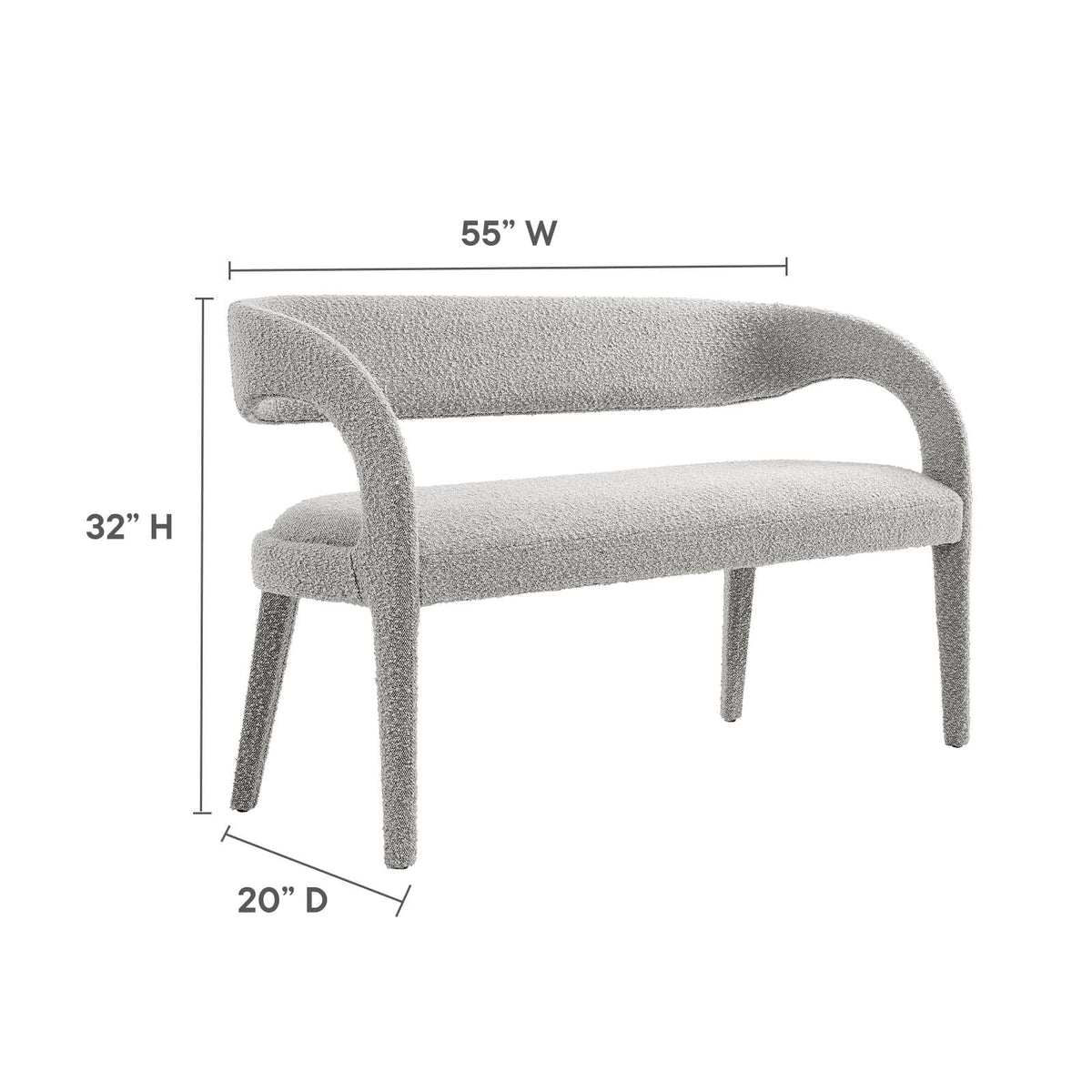 Boucle Fabric Accent Bench Q8505