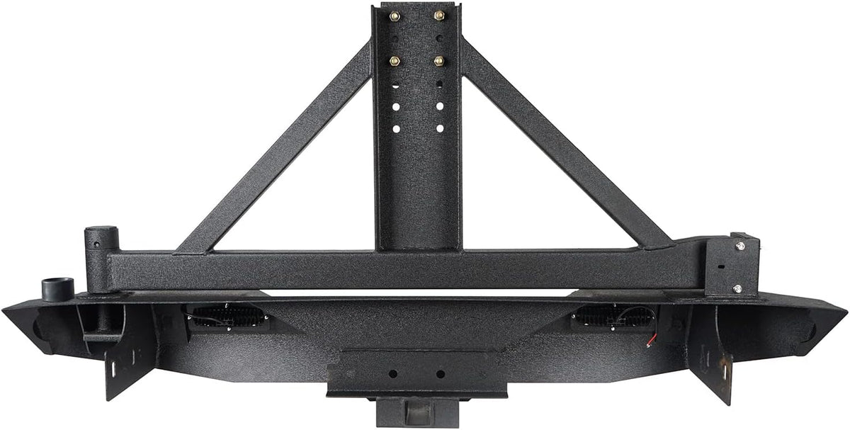 Rear Bumper with Spare Tire Carrier & Receiver Hitch & 2x LED Floodlights O1996