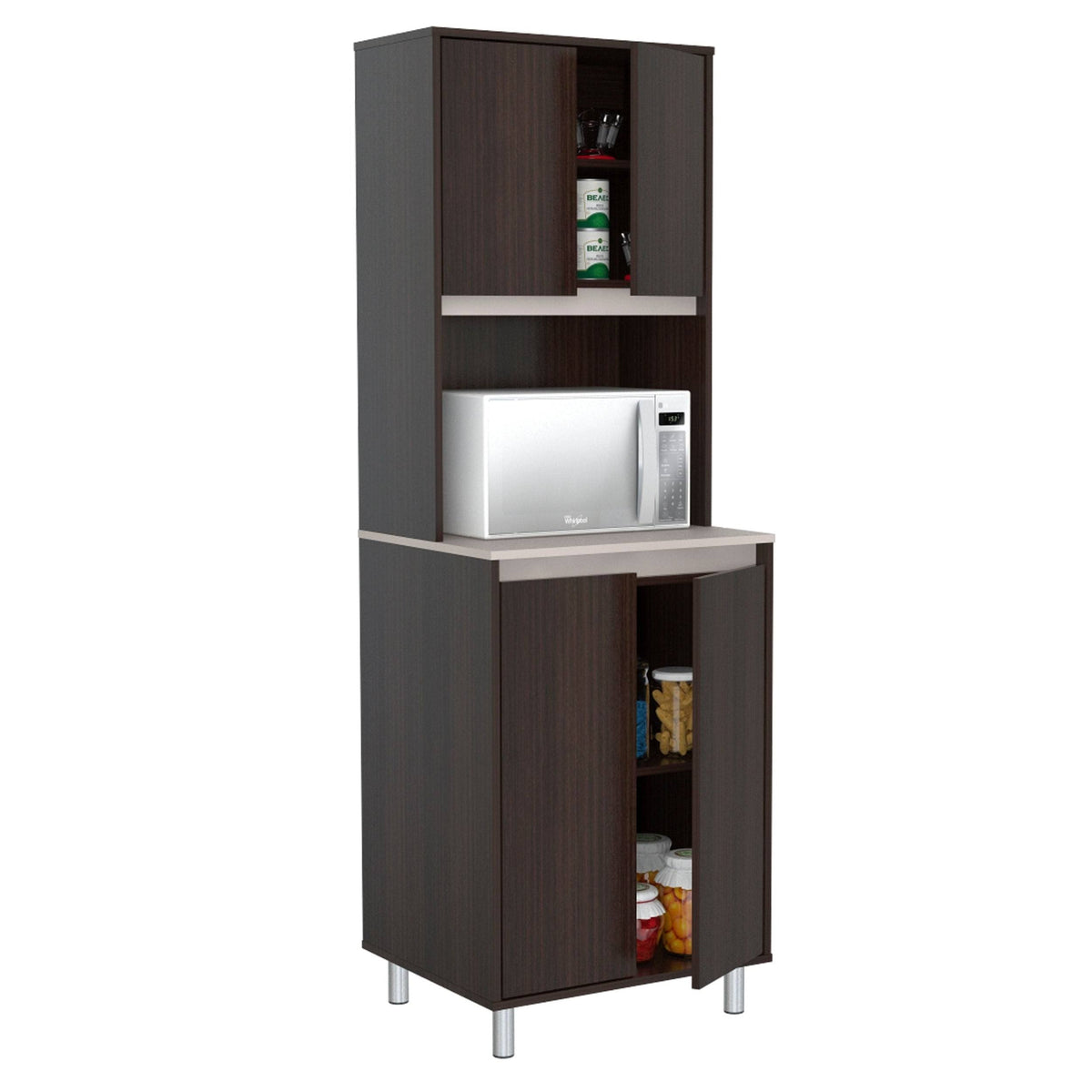 4-Door Cabinet with Open Space O5572