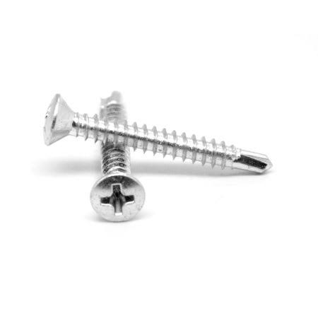 #10-16 x 1 1/4 inch Self Drilling Screw Phillips Oval Head Zinc Plated Z9612