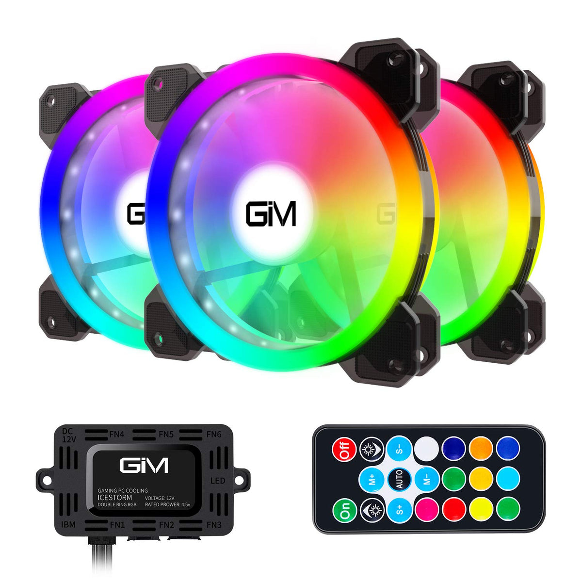 RGB Case Fans 3 Pack 120mm PC Computer LED Fan S931089