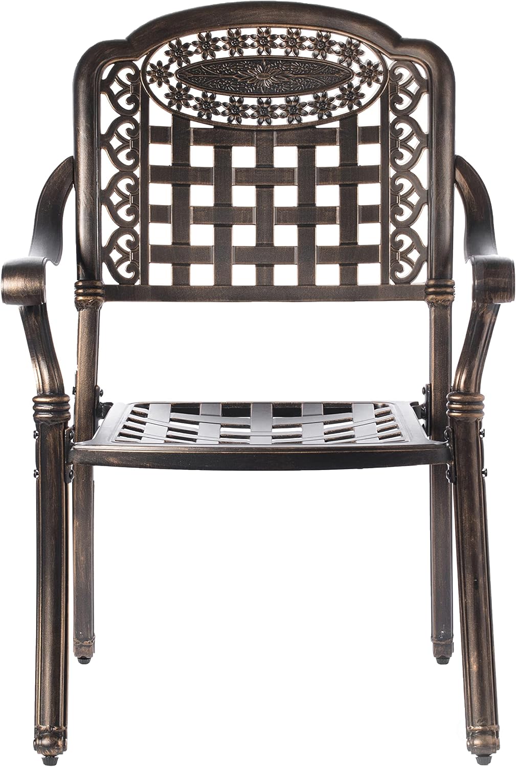 Bronze Cast Aluminum Dining Set 2 Chairs U783248