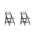 Black & Natural Cane Folding Dining Chair Set of 2 R777