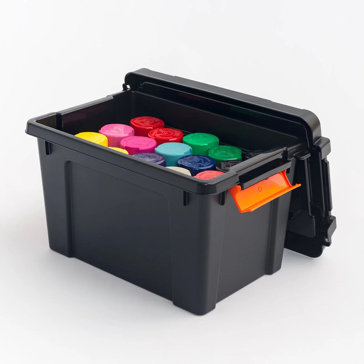 5 Gallon Heavy Duty Plastic Storage Bin Black, Set of 4 W647