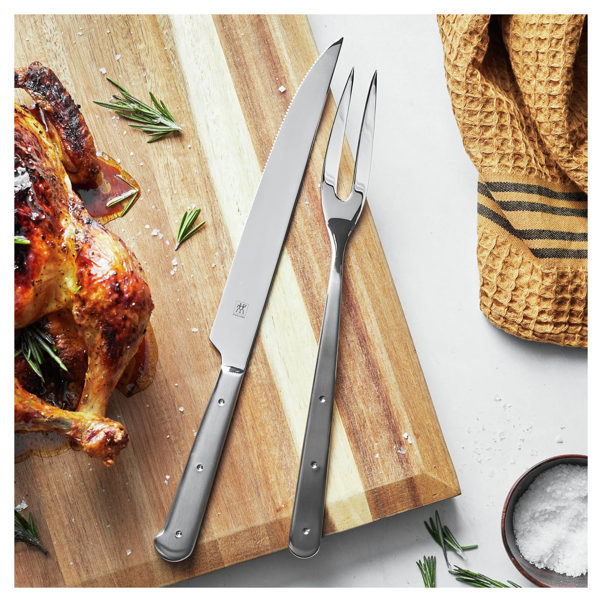 Stainless Steel Carving Knife and Fork Set I69165