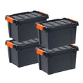 5 Gallon Heavy Duty Plastic Storage Bin Black, Set of 4 W647