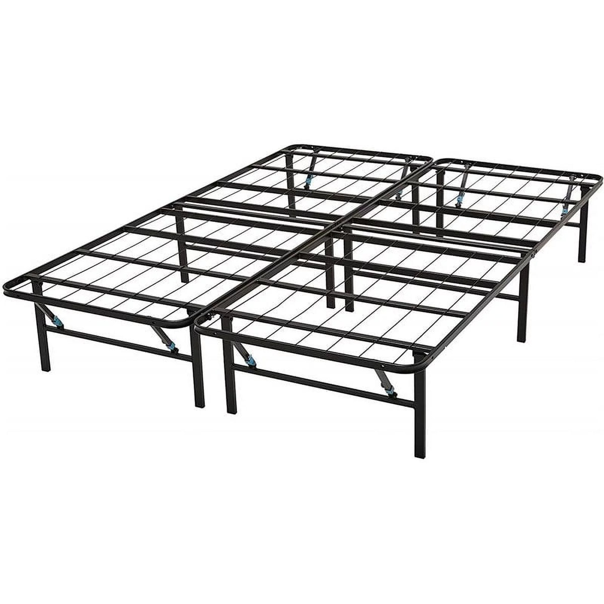 Steel Mattress Foundation Bed Frame California King in Black X4774