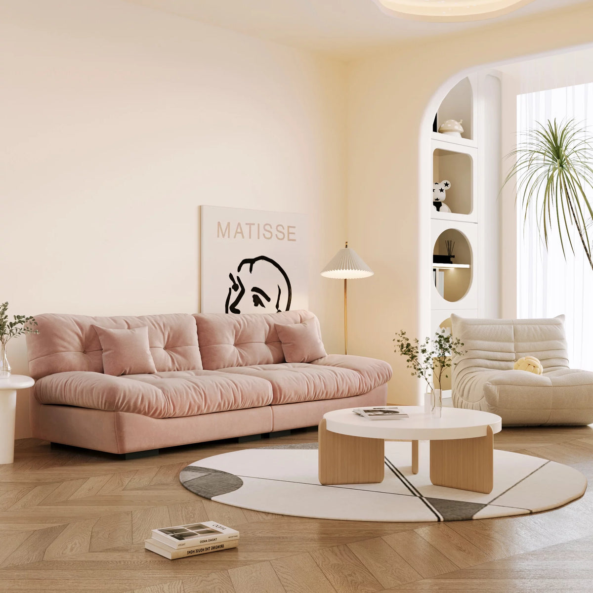 Velvet 3-Seat Cloud Sofa K65302
