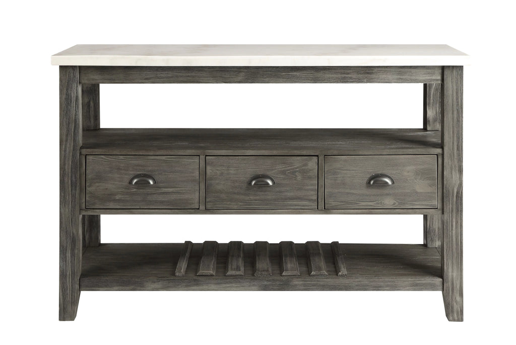 White Marble Gray Oak Server F137797