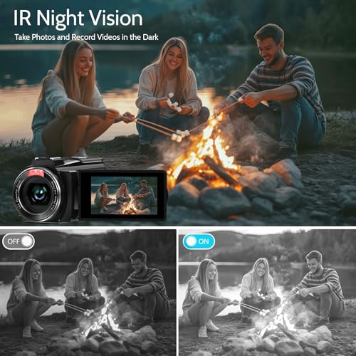 8K Video Camera Camcorder 64MP IR Night Vision 18X Zoom WiFi M968928