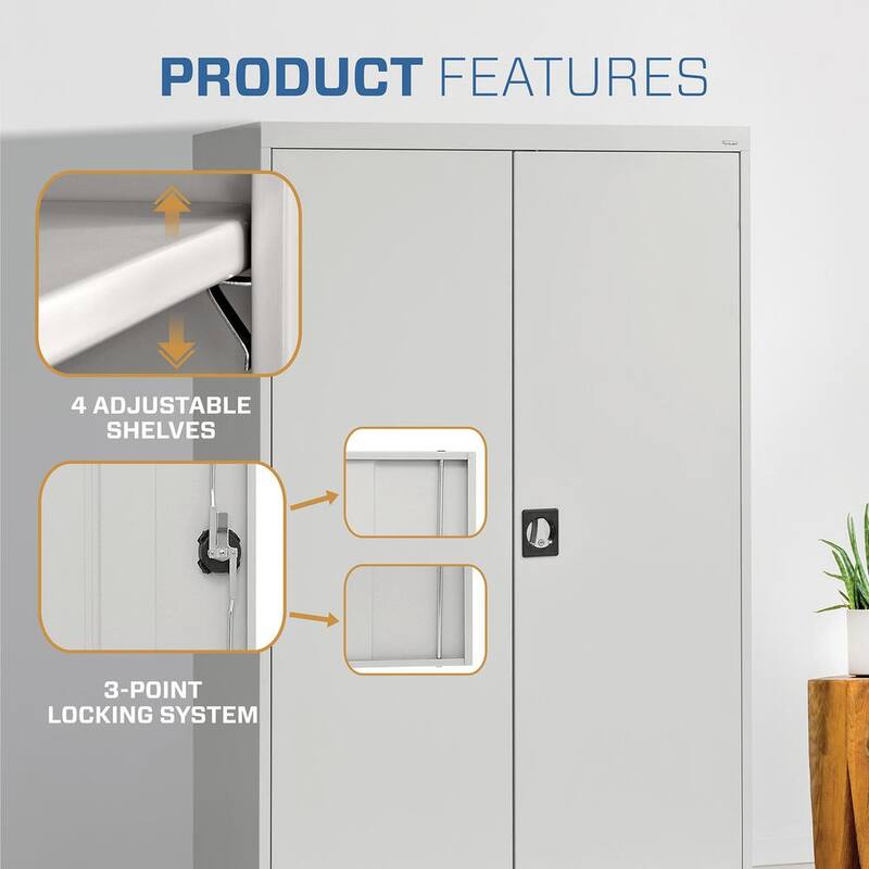 Steel Freestanding Garage Cabinet in Gray F588399
