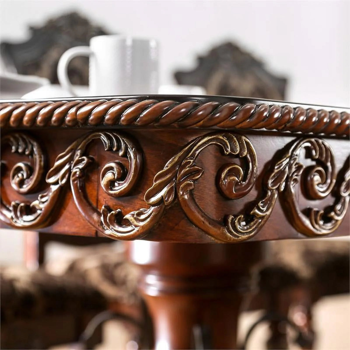 Cherry Wood Pedestal Dining Table M638